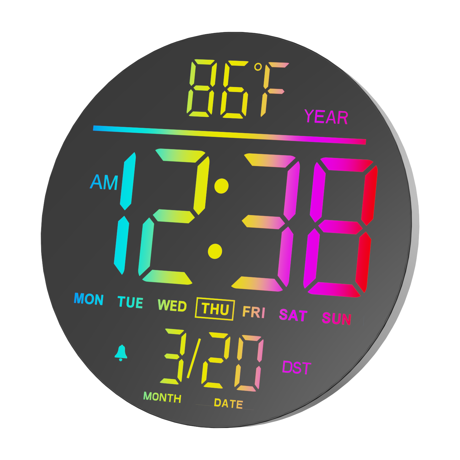 PH-10 10-Inch Round RGB Wall Clock