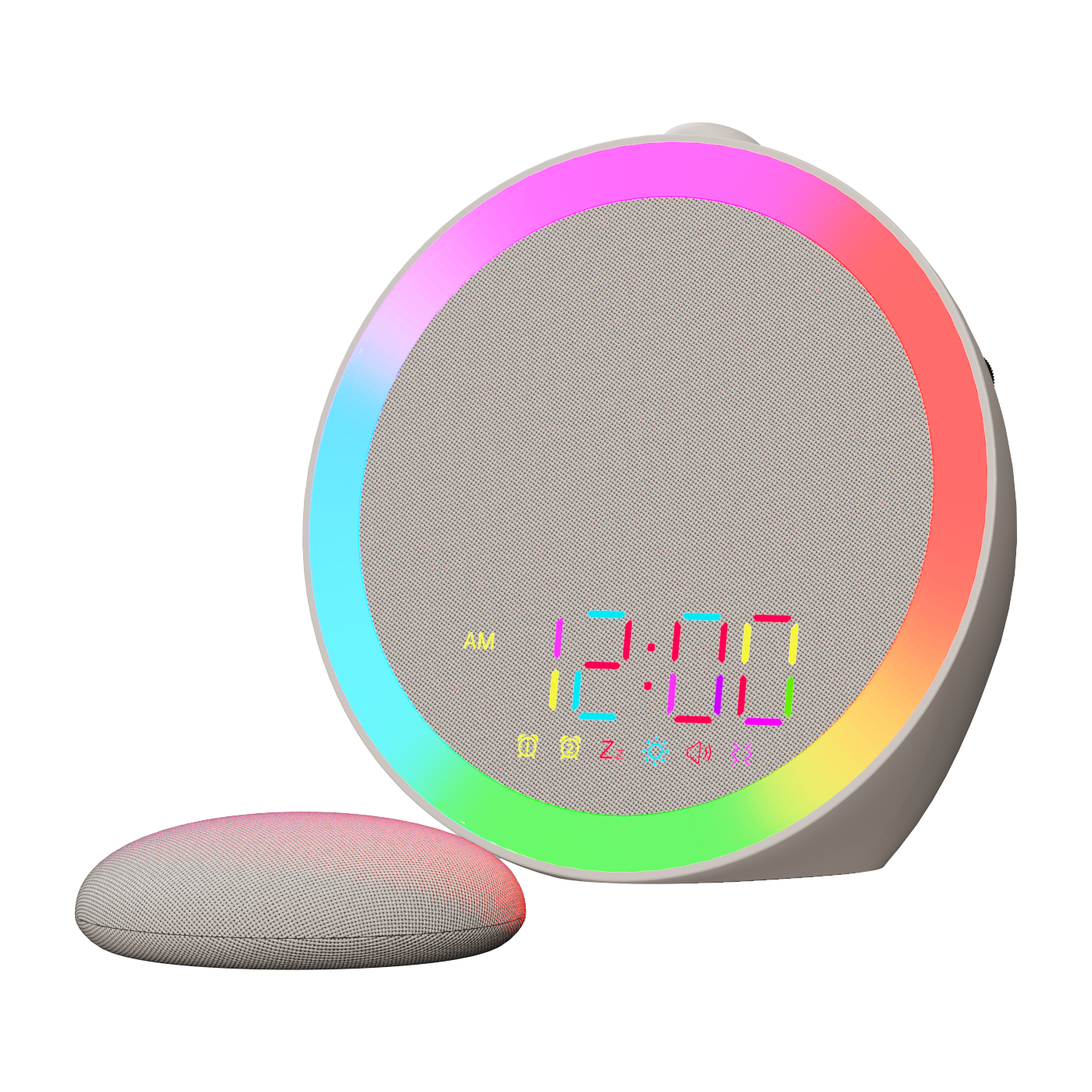 YF-06 Fabric White Noise Alarm Clock with RGB Light